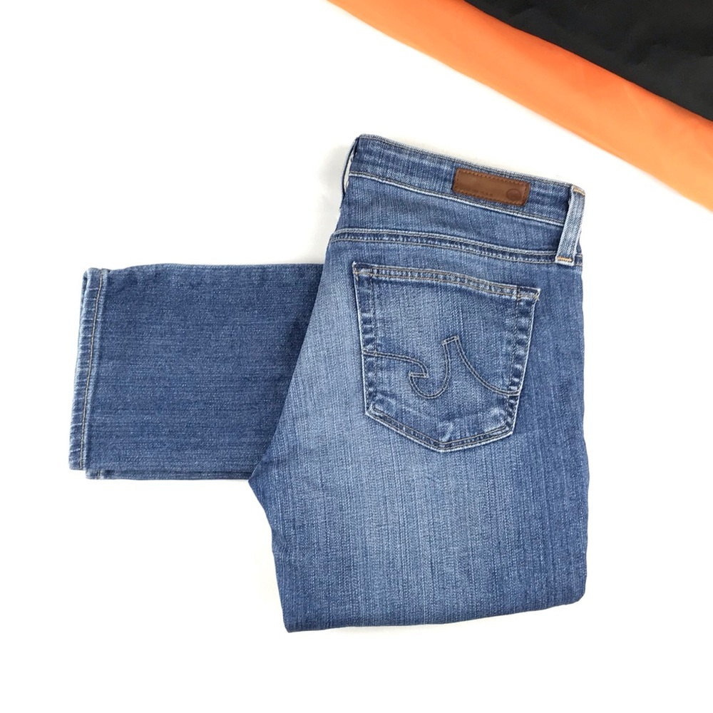 AG Adriano Goldschmied The Stevie Slim Straight Jeans Size 27R Medium Faded Wash
